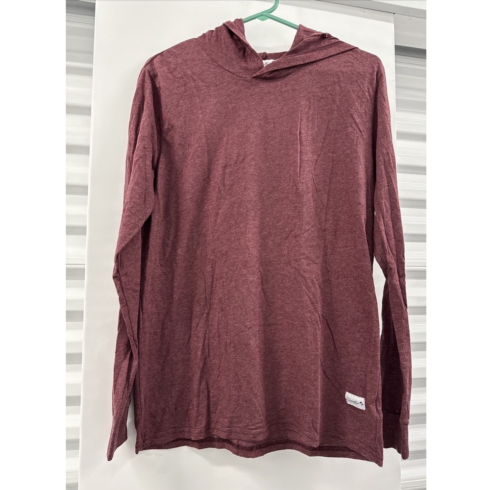Kinetix Long Sleeve Hoodie Tee T-Shirt Mens M Maroon Wine Red Pullover NWT $85‎